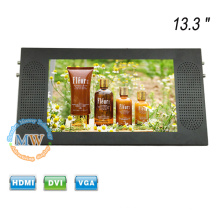 DVI VGA HDMI 13.3 &quot;voiture moniteur LCD avec entrée d&#39;alimentation 9-36V